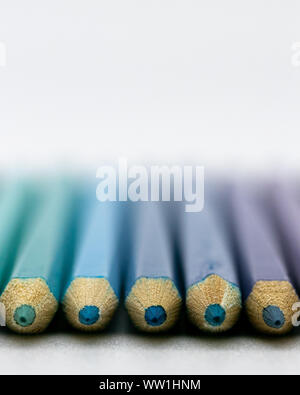 Detailed Close up of coloured pencils Stock Photo