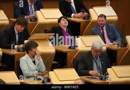 Former Scottish Conservative leader Ruth Davidson in the debating chamber during First Minister's Questions at the Scottish Parliament in Edinburgh. Stock Photo
