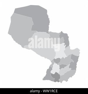 Paraguay regions map Stock Vector