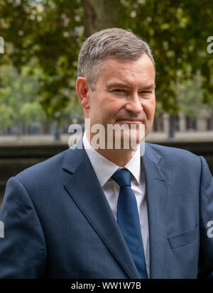 London, UK. 12th Sep, 2019. David Gauke MP, interviewed at Westminster London UK Credit: Ian Davidson/Alamy Live News Stock Photo