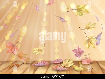 Leaves swirling in the wind Stock Vector