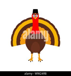 Turkey Pilgrimin on Thanksgiving Day Stock Vector