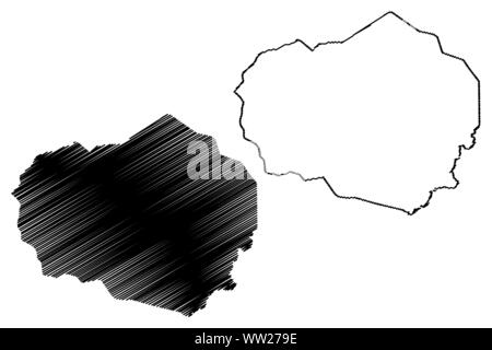 Olancho Department (Republic of Honduras, Departments of Honduras) map vector illustration, scribble sketch Olancho map Stock Vector