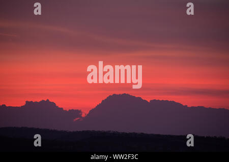 Sunset over the outback in the Kimberley, Western Australia with dramatic clouds Stock Photo