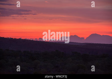 Sunset over the outback in the Kimberley, Western Australia with dramatic clouds Stock Photo