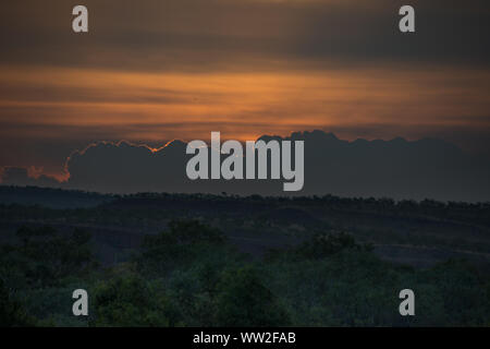 Sunset over the outback in the Kimberley, Western Australia with dramatic clouds Stock Photo