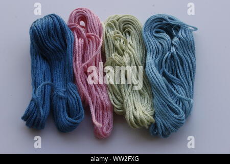 Image of different color woolen thread Stock Photo
