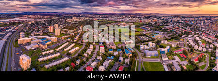 Aerial Laugardalur area, Reykjavik, Iceland Stock Photo