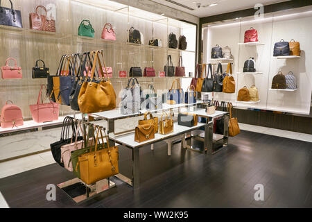 SINGAPORE CIRCA APRIL 2019 interior shot of Michael Kors store in Changi International Airport Stock Photo Alamy