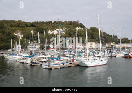 Dover Marina, one of the best known marinas on the South Coast is incredibly convenient for cross-Channel sailing. Stock Photo