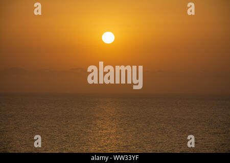 Sunset at in mediterranean Sea, Morocco Stock Photo