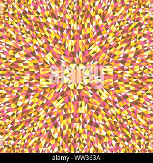 Hypnotic dynamic abstract round tiled triangle mosaic background - polygonal psychedelic circular vector graphic with geometrical shapes Stock Vector