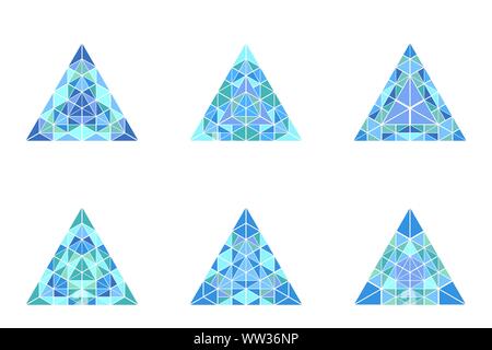 Isolated triangle pyramid shape set - colorful polygonal abstract ornamental geometric vector design elements with triangles Stock Vector