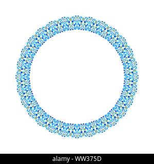 Colorful abstract floral wreath - round circular vector element Stock Vector