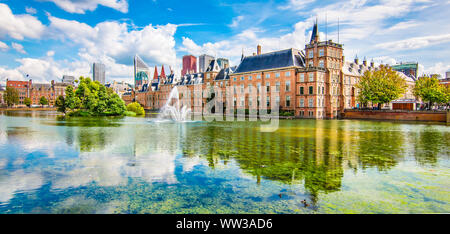 Panoramic landscape view in the city centre of The Hague (Den Haag), The Netherlands. Stock Photo