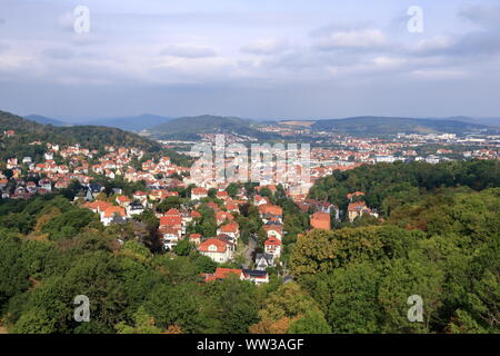 View over Eisenach, Thuringia in Germany Stock Photo