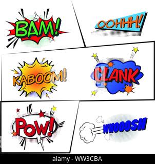 pack of comic speech bubble vector illustration Stock Vector