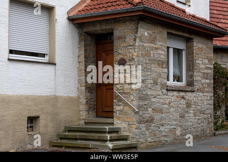 Architectural detail of a house near the Wewelsburg castle with brick construction Stock Photo