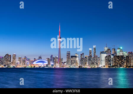 Night view of Toronto city, Canada Stock Photo