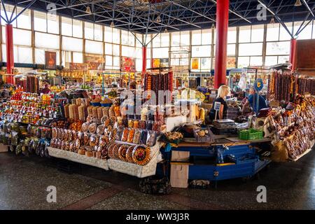 Stall in market hall with candied fruits, dried fruits, Yerevan, Armenia Stock Photo