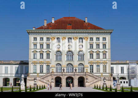 View of Nymphenburg Palace from the grounds (Schloss Nymphenburg), Munich, Bavaria, Germany. Stock Photo