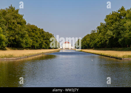 View of Nymphenburg Palace from the grounds (Schloss Nymphenburg), Munich, Bavaria, Germany. Stock Photo