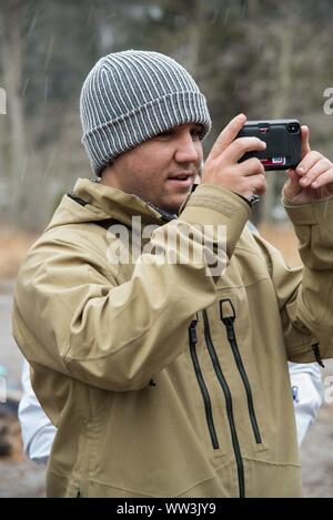 Family fun together in the spring and  winter. Stock Photo