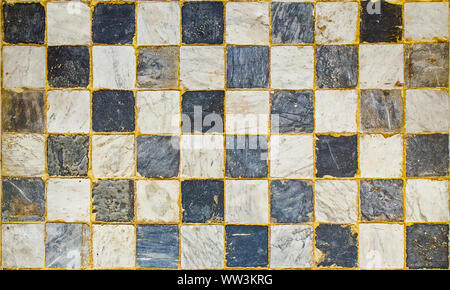 Black and white checkerboard pattern floor background. Stock Photo