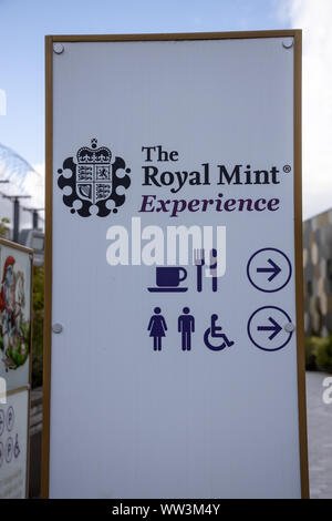 Entrance to The Royal Mint, Llantrisant, Pontyclun, Wales Stock Photo