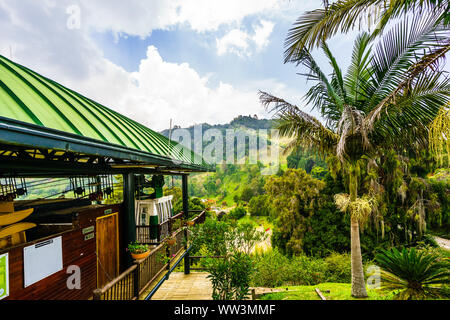 View on cable car next to the village of Jerico, Colombia Stock Photo