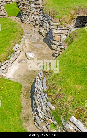 Skara Brae Neolitchic settlement  more than 5,000  years old is the best preserved Stone Age Neolithic village in northern Europe, Orkney, Scotland Stock Photo