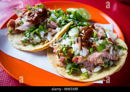 Carnitas Tacos in Mexico City Stock Photo