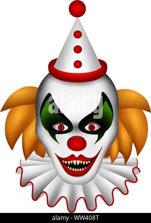 isolated creepy evil clown Stock Vector