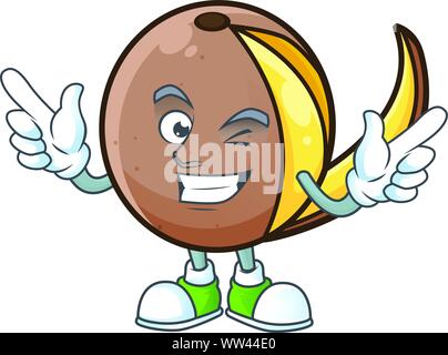 Wink cartoon bambangan fruit isolated on white background Stock Vector