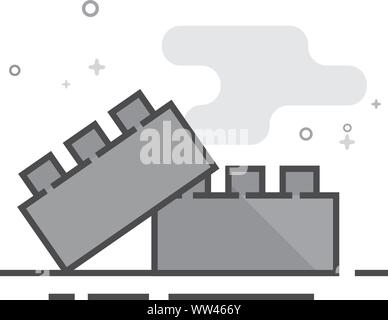 Building blocks icon in outlined flat color style. Vector illustration ...