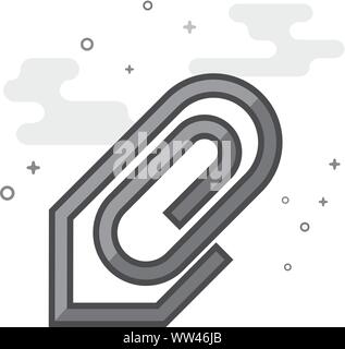 Attachment file icon in flat outlined grayscale style. Vector illustration. Stock Vector