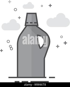 Detergent bottle icon in flat outlined grayscale style. Vector illustration. Stock Vector