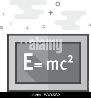 Blackboard icon in flat outlined grayscale style. Vector illustration. Stock Vector