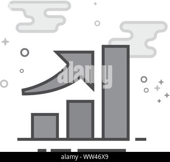 Bar chart icon in flat outlined grayscale style. Vector illustration. Stock Vector