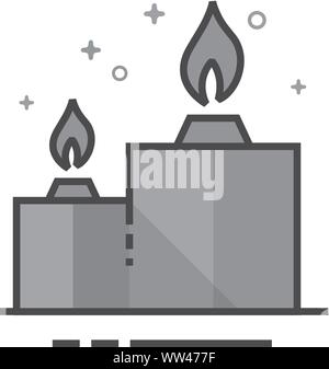Candles icon in flat outlined grayscale style. Vector illustration. Stock Vector