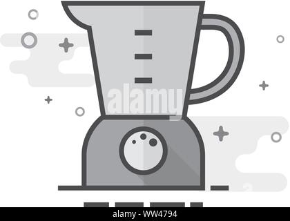 Juicer icon in flat outlined grayscale style. Vector illustration. Stock Vector