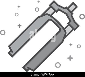 Bicycle suspension fork icon in flat outlined grayscale style. Vector illustration. Stock Vector
