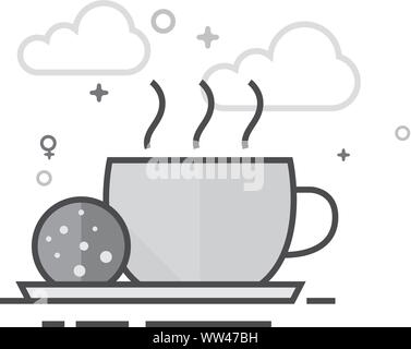 Chocolate drink icon in flat outlined grayscale style. Vector illustration. Stock Vector