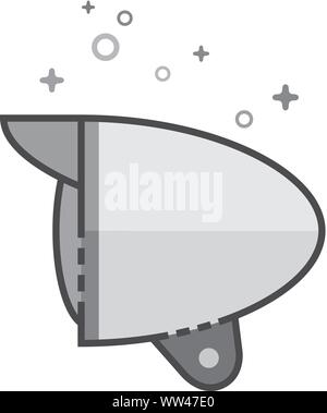 Bicycle head lamp icon in flat outlined grayscale style. Vector illustration. Stock Vector