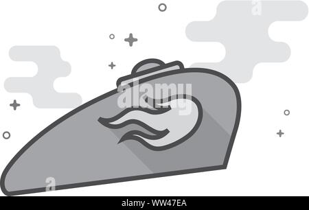 Motorcycle gas tank icon in flat outlined grayscale style. Vector illustration. Stock Vector