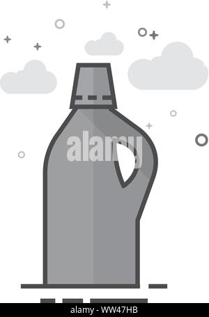 Detergent bottle icon in flat outlined grayscale style. Vector illustration. Stock Vector
