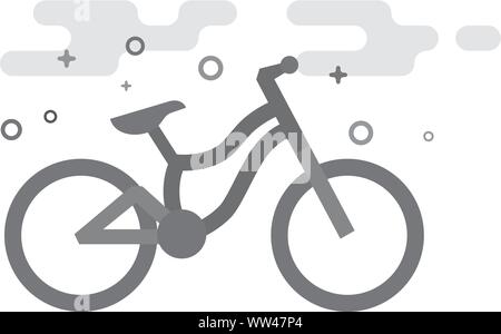 Mountain bike icon in flat outlined grayscale style. Vector illustration. Stock Vector