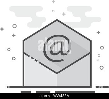 Email icon in flat outlined grayscale style. Vector illustration Stock ...
