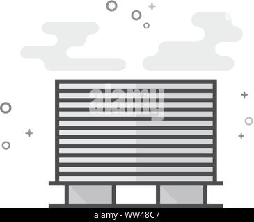 Printing stack icon in flat outlined grayscale style. Vector illustration. Stock Vector