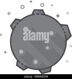 Planet  icon in flat outlined grayscale style. Vector illustration. Stock Vector